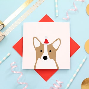 Carte de Noël chien corgi