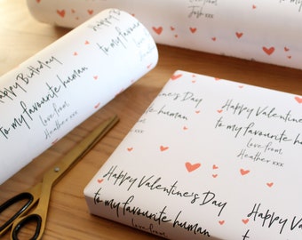 Personalised favourite person wrapping paper/ wedding day / gift wrap / Valentine's Day/ Anniversary