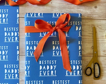 Bestest Daddy Wrapping Paper / Birthday Gift Wrap / Father's Day
