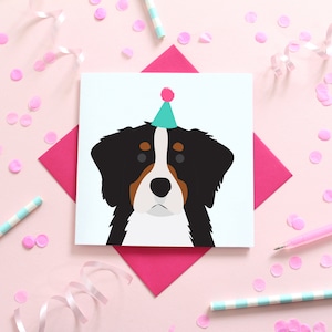 Bernese Mountain Birthday Dog Card