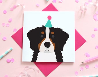 Bernese Mountain Birthday Dog Card