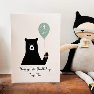 Personalised Age Birthday Bear Card