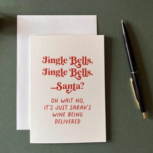 Carte de vin personnalisée Jingle Bells/carte de Noël drôle