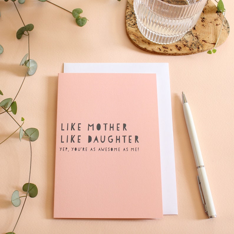 Like Mother Like Daughter Mothers Day Card Etsy Canada 