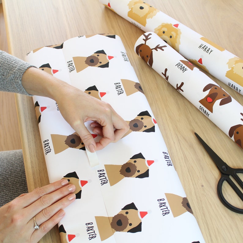 Personalised Dog Christmas Wrapping Paper image 2