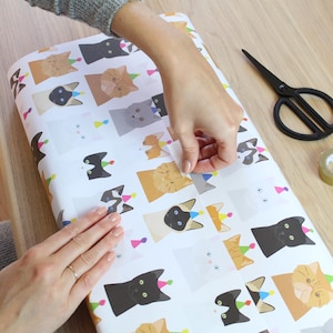 Birthday Cat Wrapping Paper: Recycled Gift Wrap