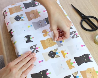 Birthday Cat Wrapping Paper: Recycled Gift Wrap