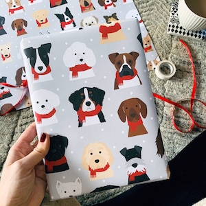 Snowy Christmas Dog Wrapping Paper