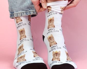 Personalised Cat Breed Socks / Cat Mum Gift / Cat Dad Gift