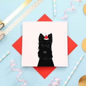 Carte Chien Scottie de Noël