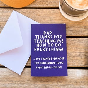 Drôle de remerciement papa, carte expressive pour la fête des pères, carte d'anniversaire pour enfants plus âgés