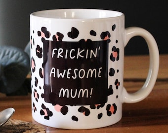 Personalised Leopard Print Mug, Funny Mother's Day Gift