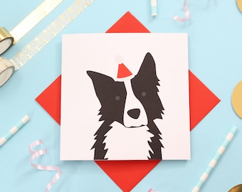 Border Collie Christmas Card. Hand Made Card. Card With a Collie. Funny ...