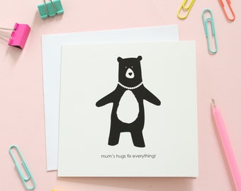 Mum Hugs / Bear Card / Mother's Day Card / First Mother's Day / Mother's Day