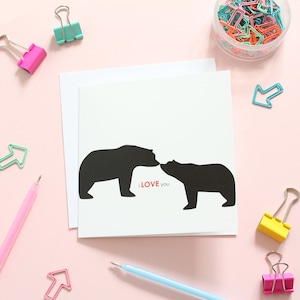 I Love You Bear Card, Valentine's Day Card / Anniversary Card