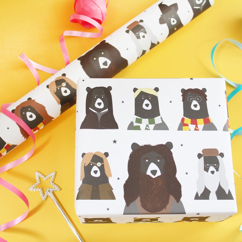 Magical Bears Wrapping Paper / Birthday Wrapping Paper / Etsy