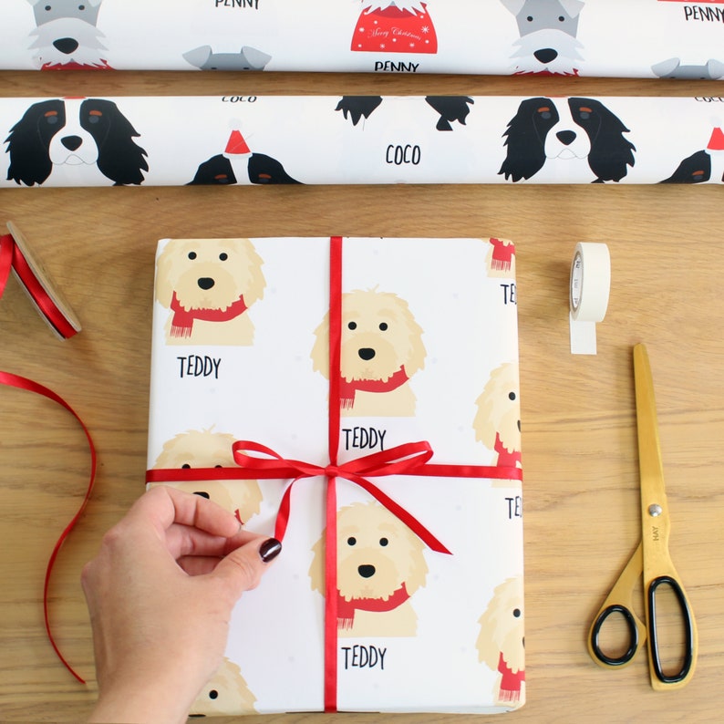 Personalised Dog Christmas Wrapping Paper Etsy