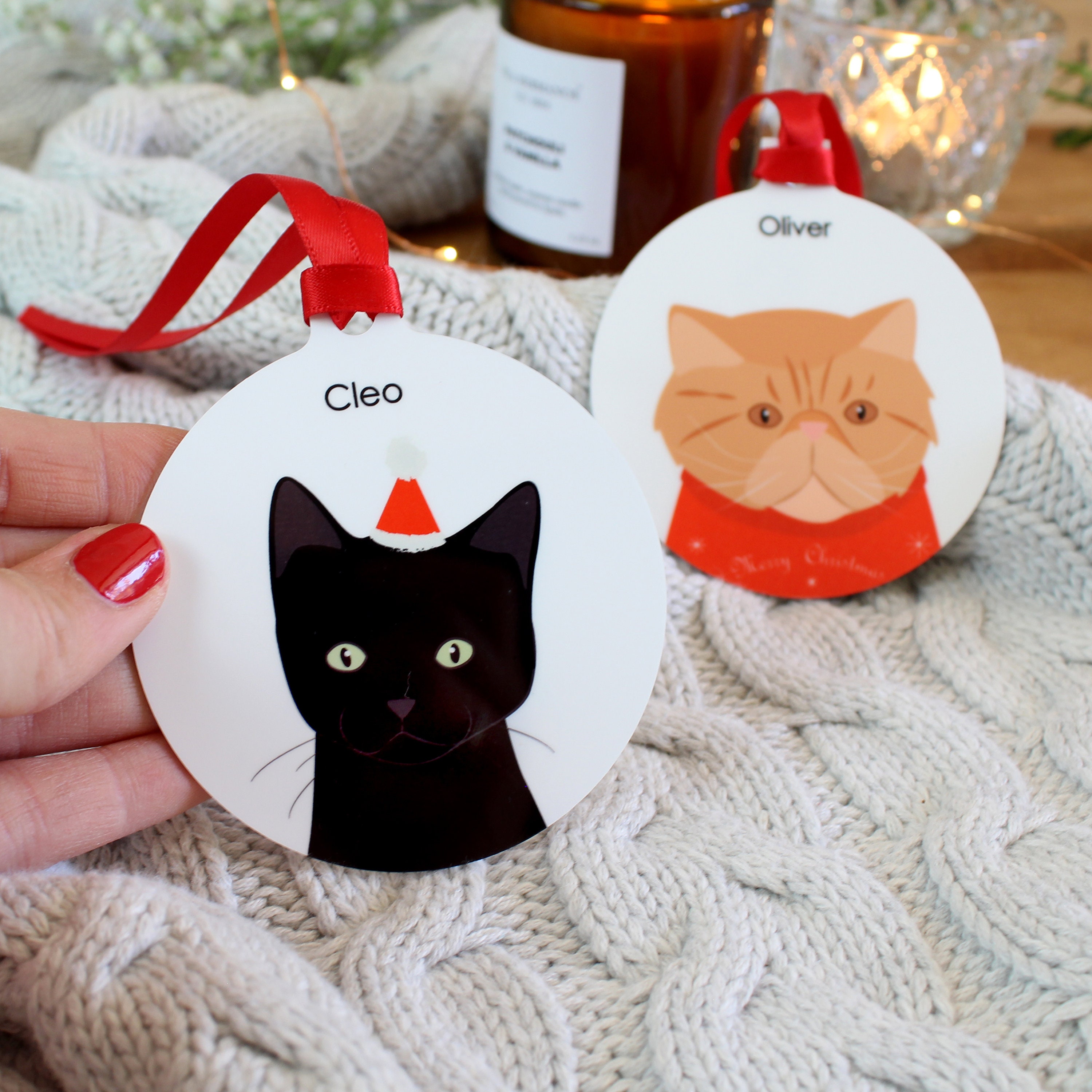 Personalised Cat Christmas Bauble / Christmas Tree Ornament Etsy UK