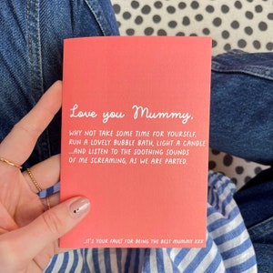 Maman relaxante mignonne et drôle, carte de fête des mères / carte d'anniversaire pour maman