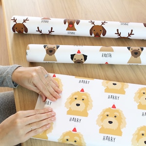 Personalisiertes Hunde Weihnachtsgeschenkpapier