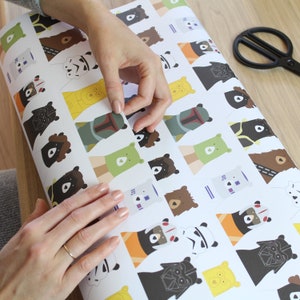 Star Bears Wrapping Paper: Birthday Gift Wrap
