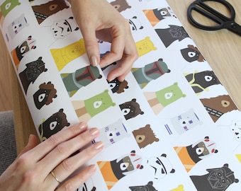Star Bears Wrapping Paper: Birthday Gift Wrap