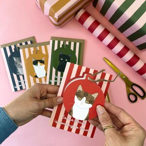 Carte pop-out chat boule de Noël
