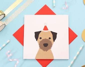 Christmas Border Terrier Card