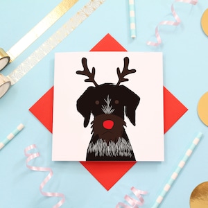 Carte de Noël allemand à poil dur