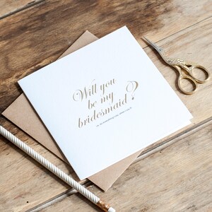 Bridesmaid Card Gold Foiled Card,  Will you be my bridesmaid Card
