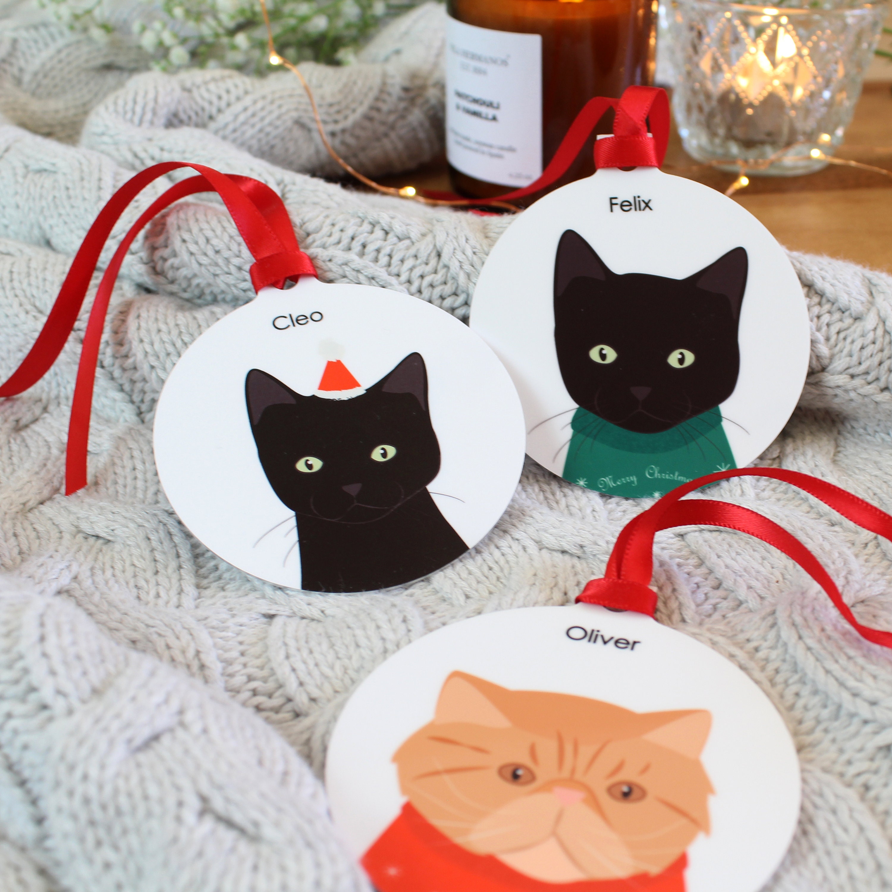 Personalised Cat Christmas Bauble / Christmas Tree Ornament Etsy UK