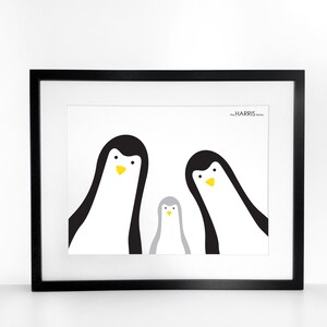 Kite personalizzato Penguin Family Print / Selfie / Family Portrait / Stampa personalizzata / Stampa vivaio / Nuovo regalo bambino / Stampe per bambini immagine 2
