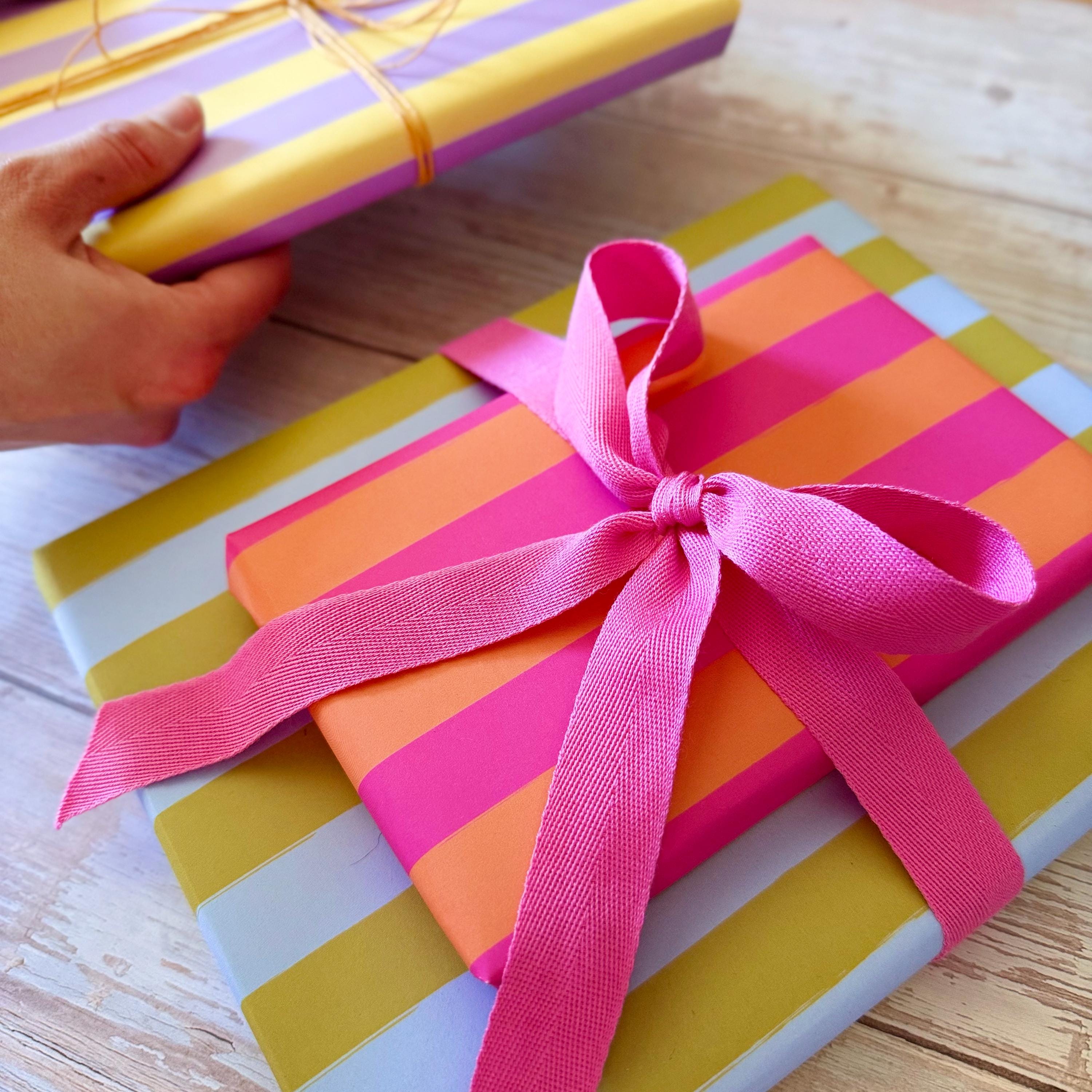 Strippy Rapping Paper Luxury Bright Striped Wrapping Paper/ Mother's Day / Easter Gift Wrap ...