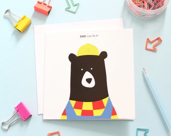 Dad Can Fix It, Father's Day Bear Card