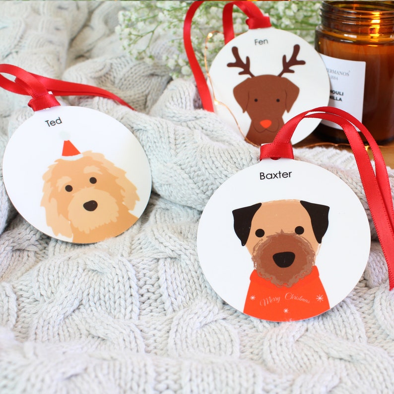 Personalised Dog Christmas Bauble / Christmas Tree Ornament image 1