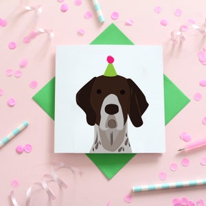 Carte chien d'anniversaire allemand à poil court