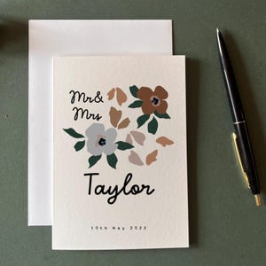 Carte florale personnalisée pour le jour du mariage
