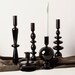 Elegant Black Glass Candle Holders / 7 Styles Home Table Vintage Decor / Nordic Candlestick Vase Gift For Wedding, New Home, Birthday 