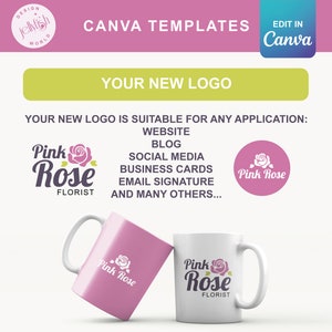 customize 12,310+ pink logo templates online - canva... Logo Template - Canva Logo - Canva Template - Floral Logo - Flower Logo ...