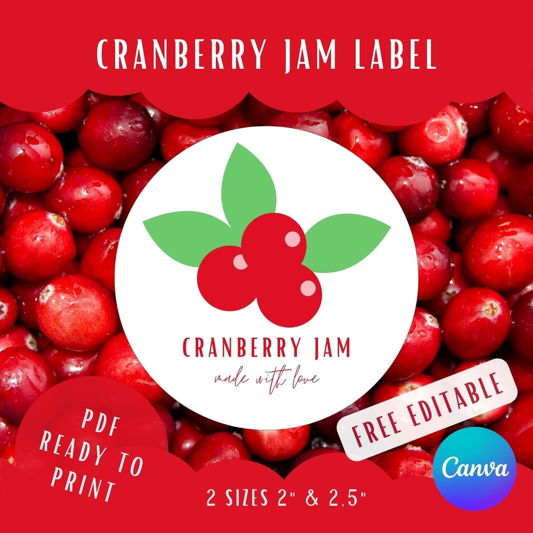 Cranberry Jam Stickers/editable Canva Stickers/printable Etsy