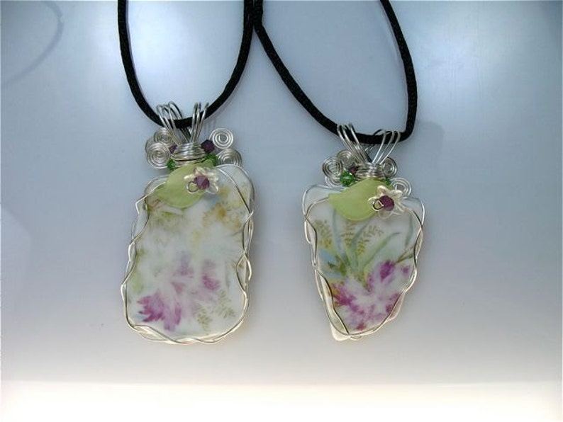 Mother Daughter Jewelry Set Broken China Jewelry Green and Purple ...
