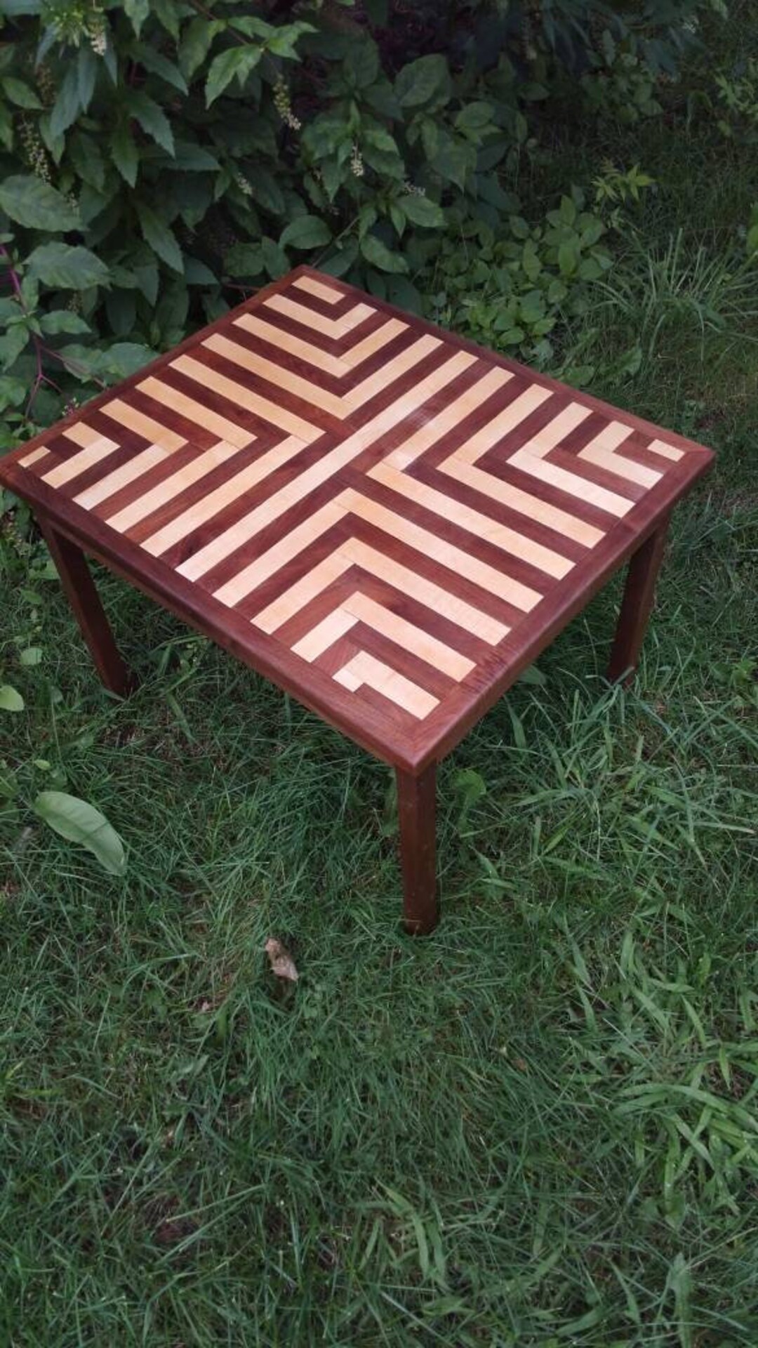 Geometric End Table Complementary Entryway Table Custom Wood Etsy