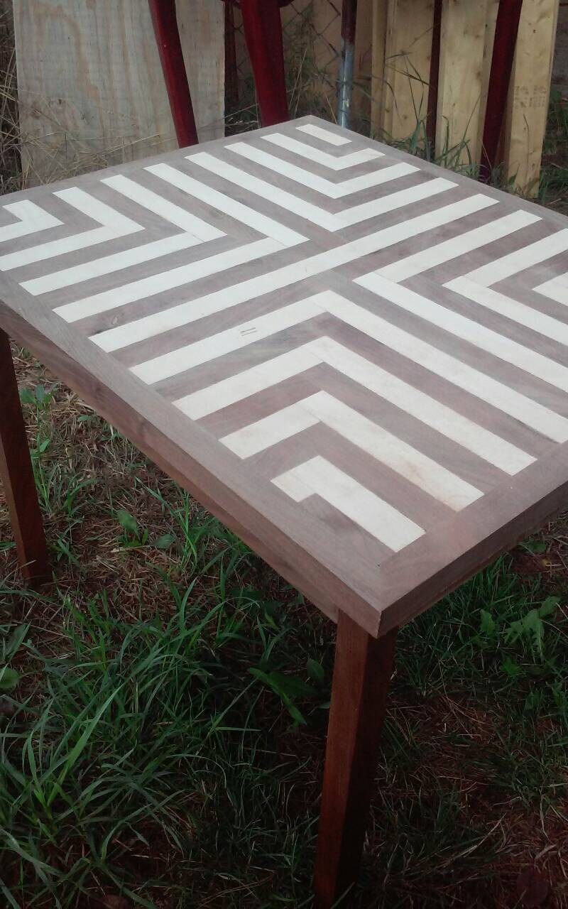 Geometric End Table Complementary Entryway Table Custom Wood Etsy
