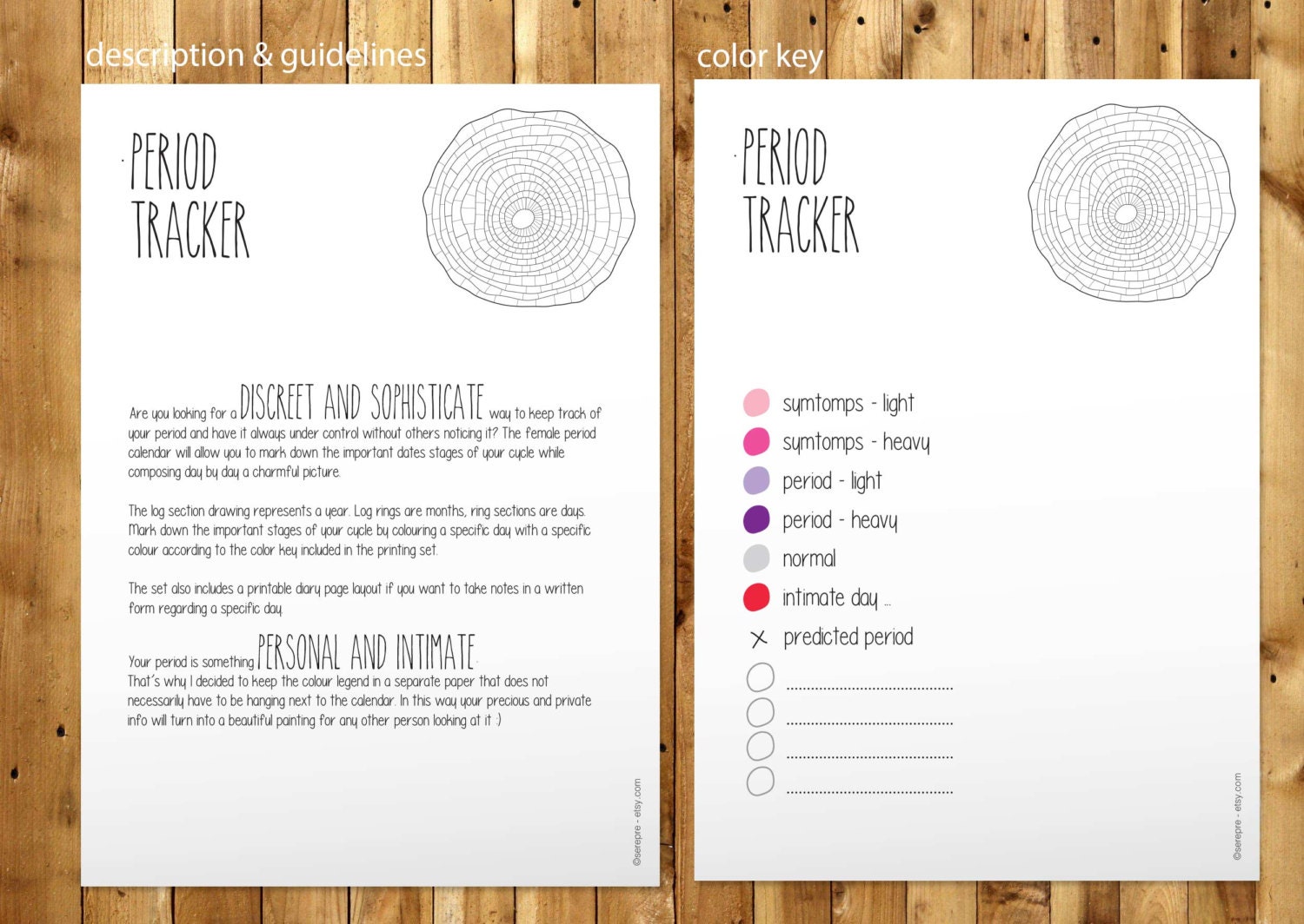 Printable FEMALE PERIOD CALENDAR - Etsy