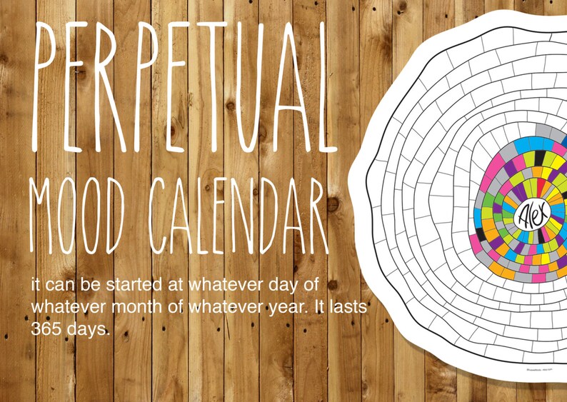PERPETUAL MOOD CALENDAR / Digital Printable Etsy