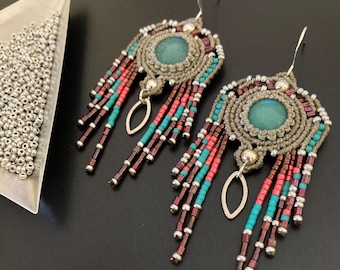 Coral Reef Silver Fringe Earrings