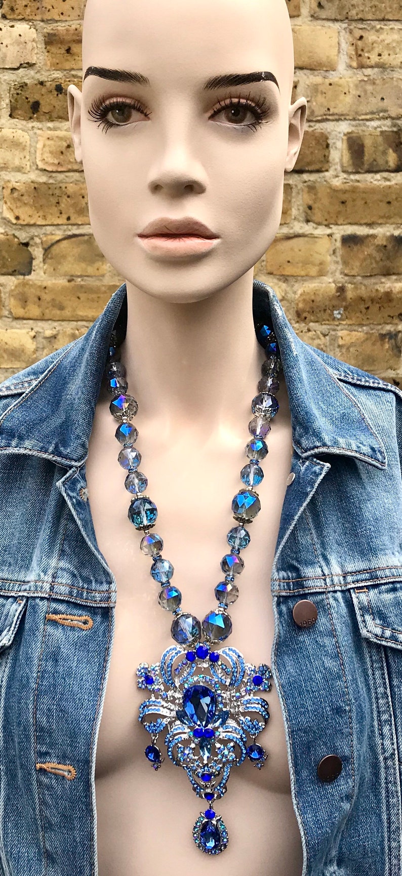 Crystal Quartz Necklace Light Blue Faceted Gems Gourgous Drop Etsy UK