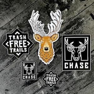 Chase Mountain Biking x Trash Free Trails Sticker Pack