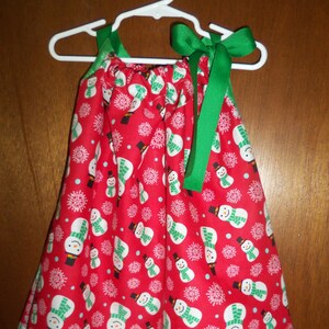 christmas pillowcase dress Girl's Christmas Dress, Snowman Pillowcase Dress , Holiday Party Dress , Christmas Outfit, Christmas Jumper, Size: 4T