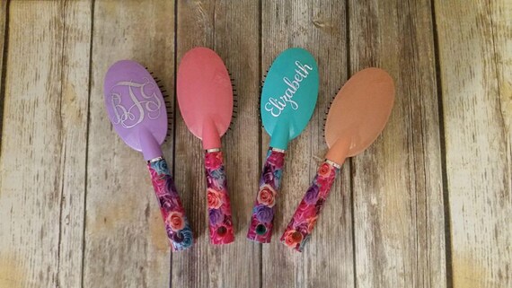 Personalized Hair Brushes With Name Or Monogram Pink Purple Etsy